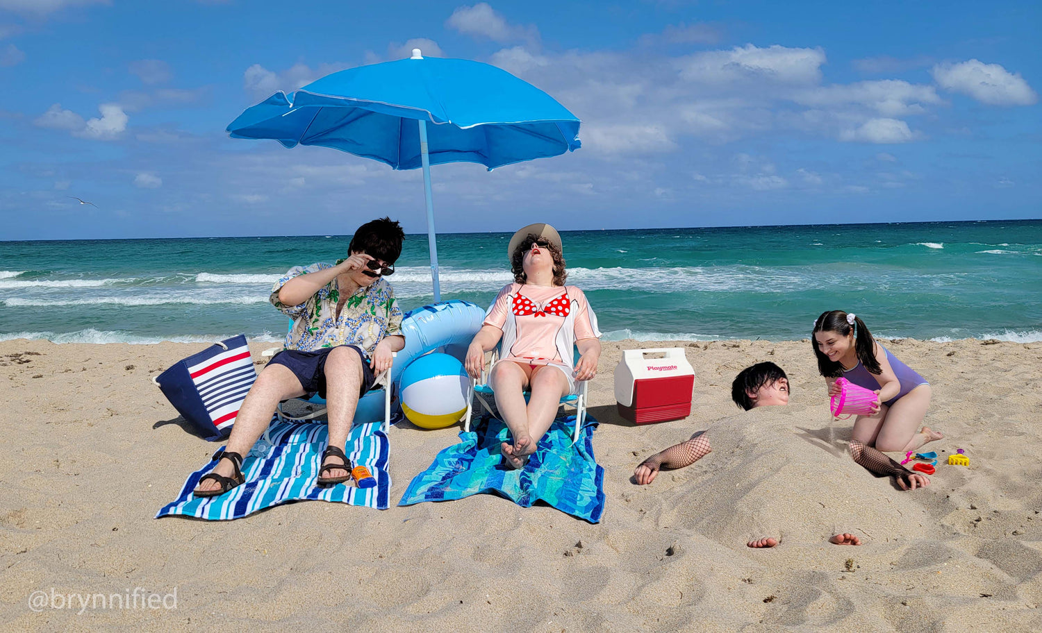 The Brynn's March Photoshopped Family Photo at The Beach